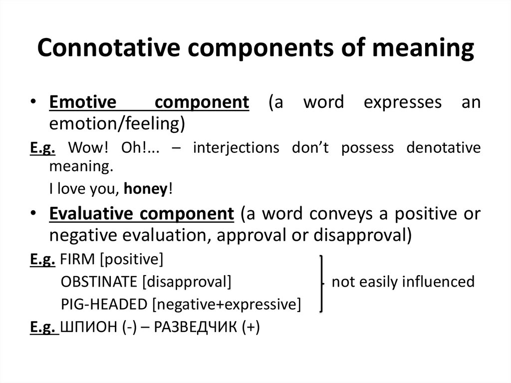 Connotative components of meaning
