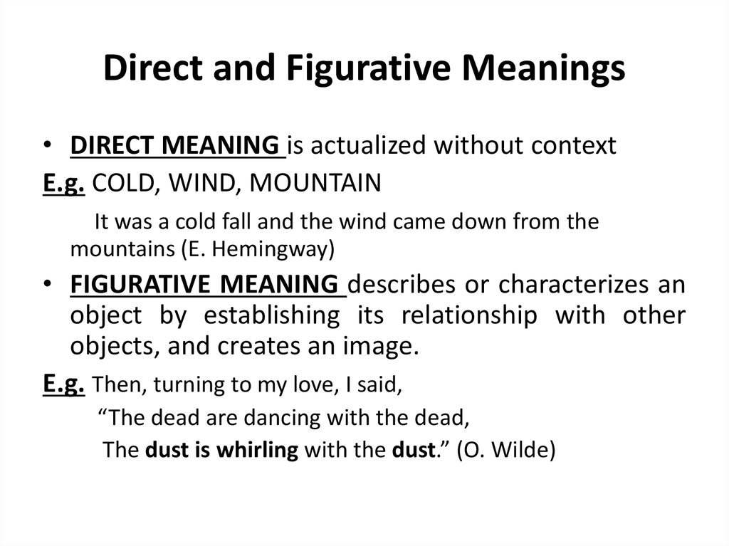 Direct and Figurative Meanings
