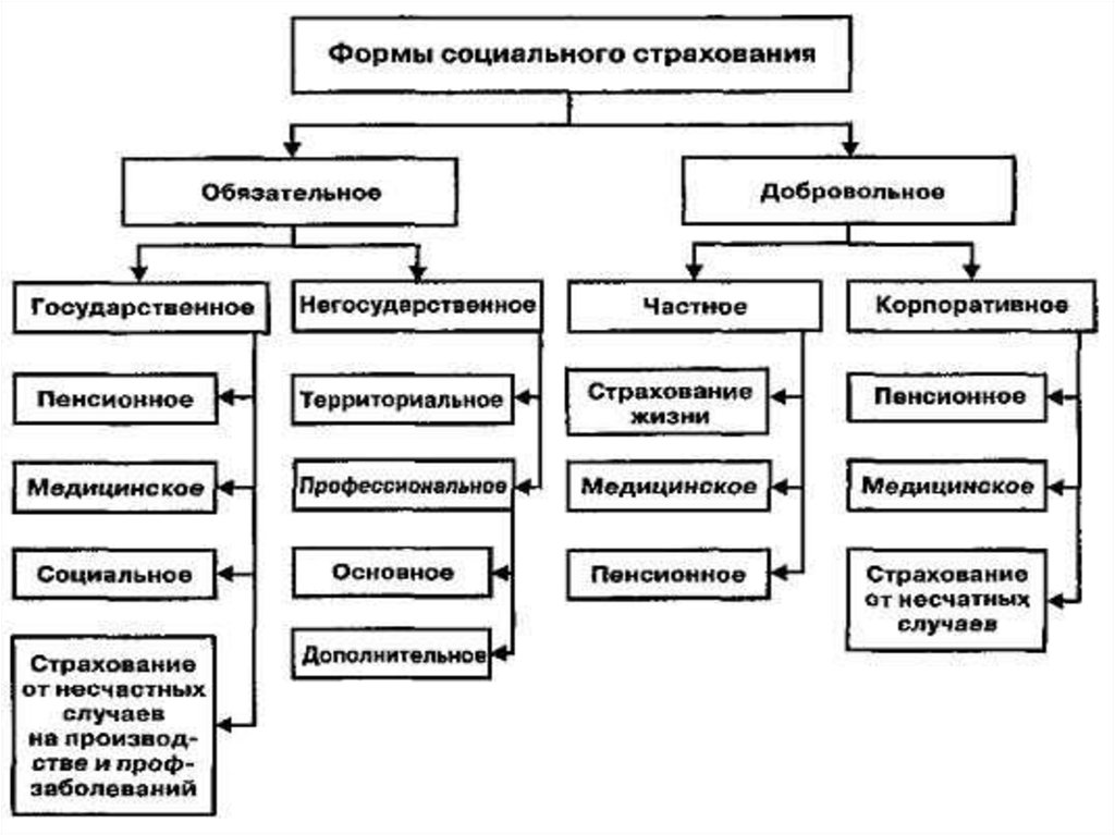 Виды страхования схема