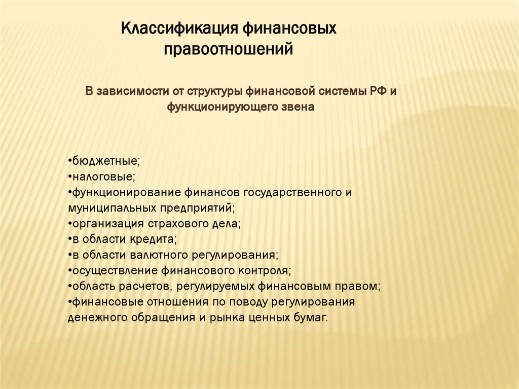 Классификация финансов