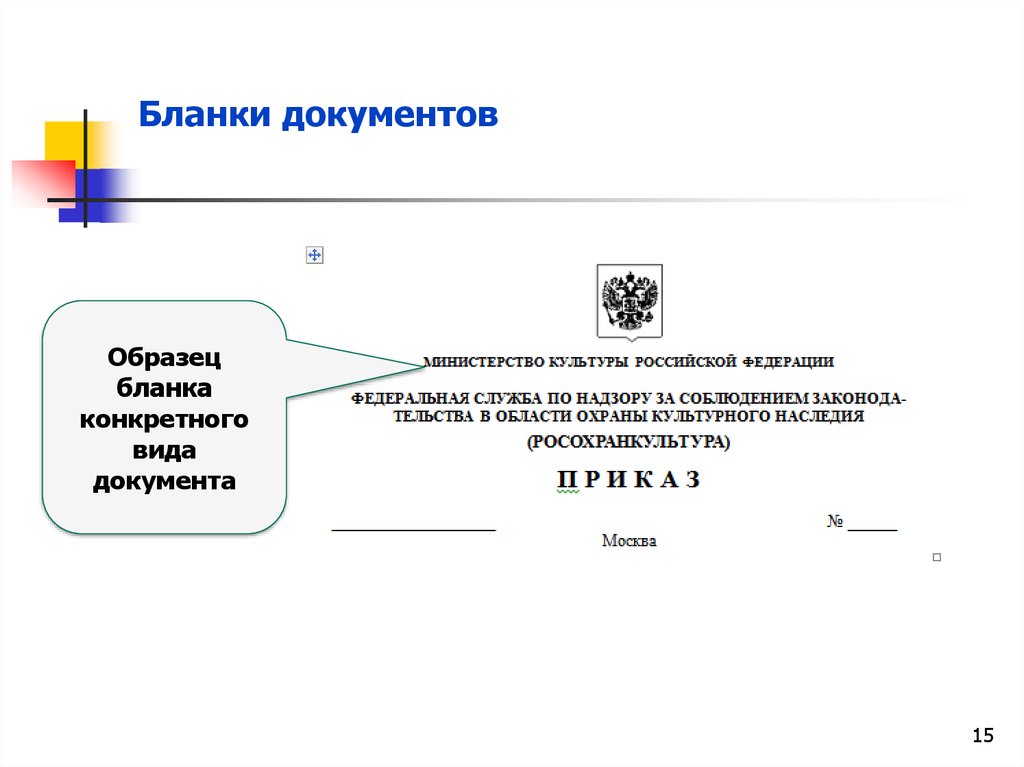 Образцы бланков процессуальных бланков