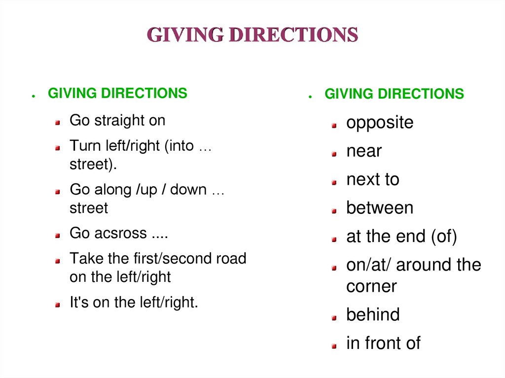 GIVING DIRECTIONS 