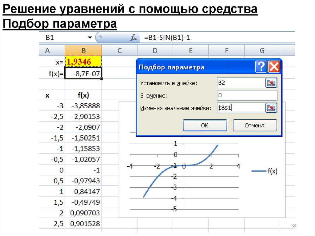 Подобрать параметр