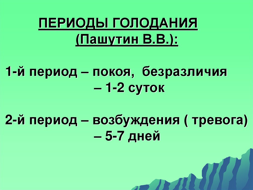 Периоды голодания