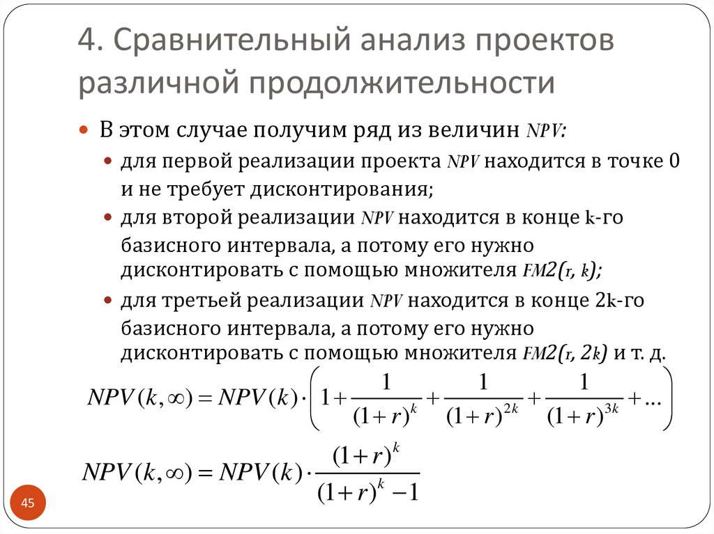 Сравнительный анализ проектов различной продолжительности