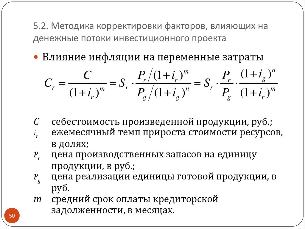 Влияние инфляционных процессов на оценку инвестиционных проектов