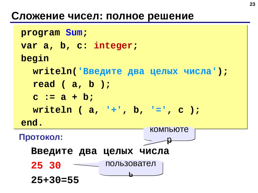 Язык c решение задач. Программа разности двух чисел Паскаль. Программа на языке Паскаль 8 класс Информатика. Язык Паскаля Информатика 8 класс. Программа сложения двух чисел Паскаль.