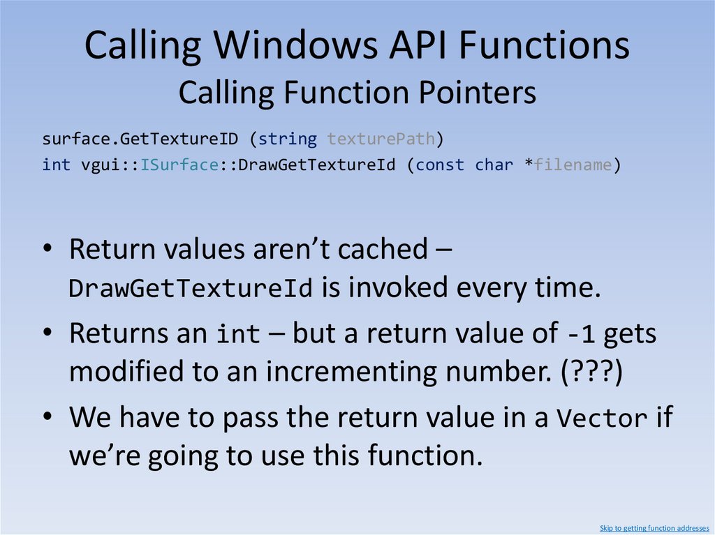 Calling Windows API Functions ISurface::DrawLine