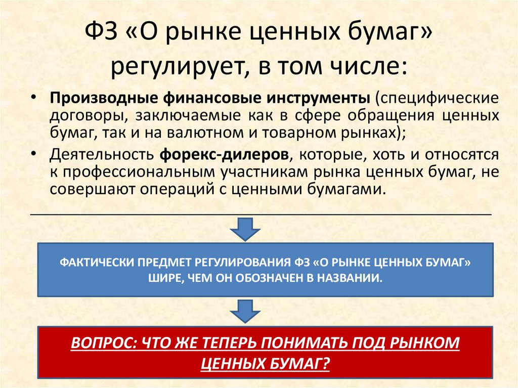 Федеральный закон о рынке ценных бумаг