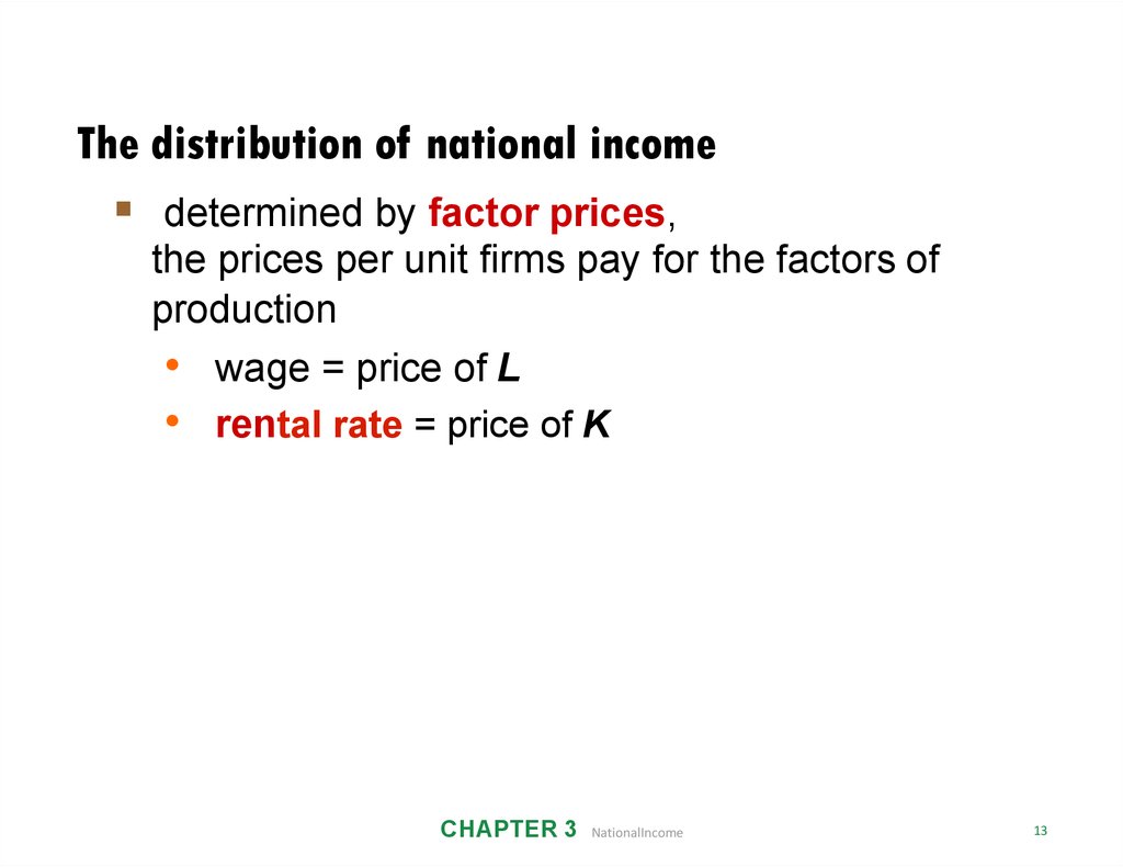 The distribution of national income
