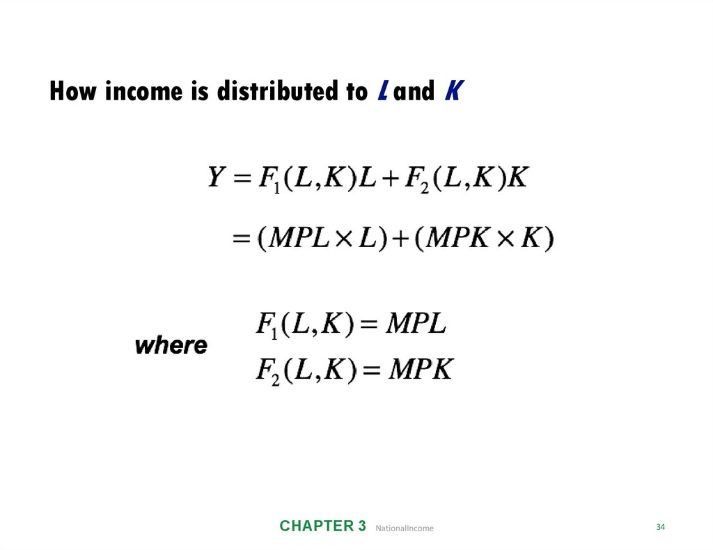 How income is distributed to L and K