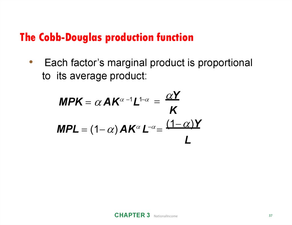 The Cobb-Douglas production function