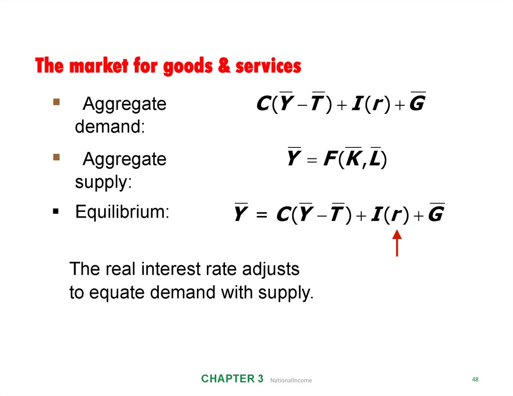 The market for goods & services