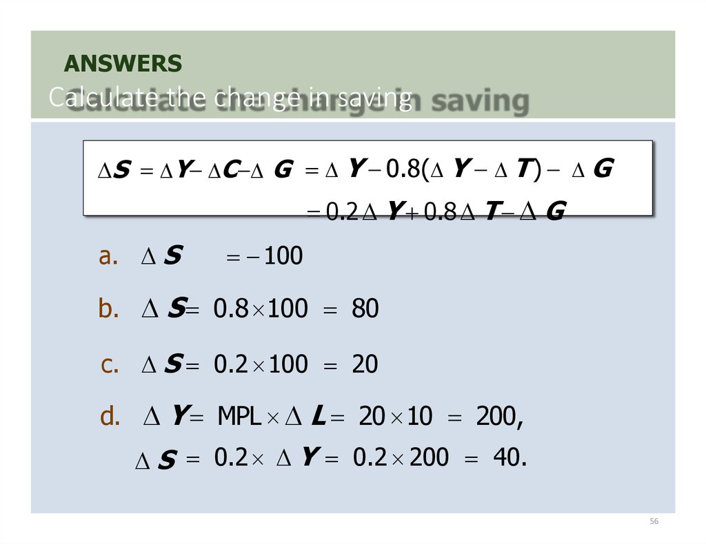Calculate the change in saving