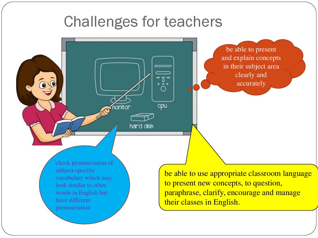 Challenges for teachers