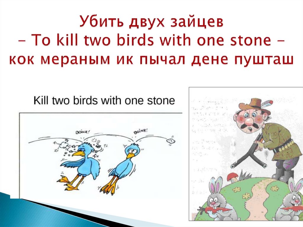Two birds one stone. To Kill two Birds with one Stone идиома.