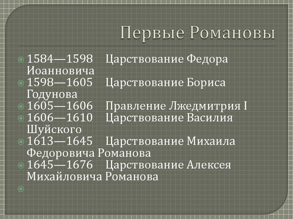 Первые Романовы