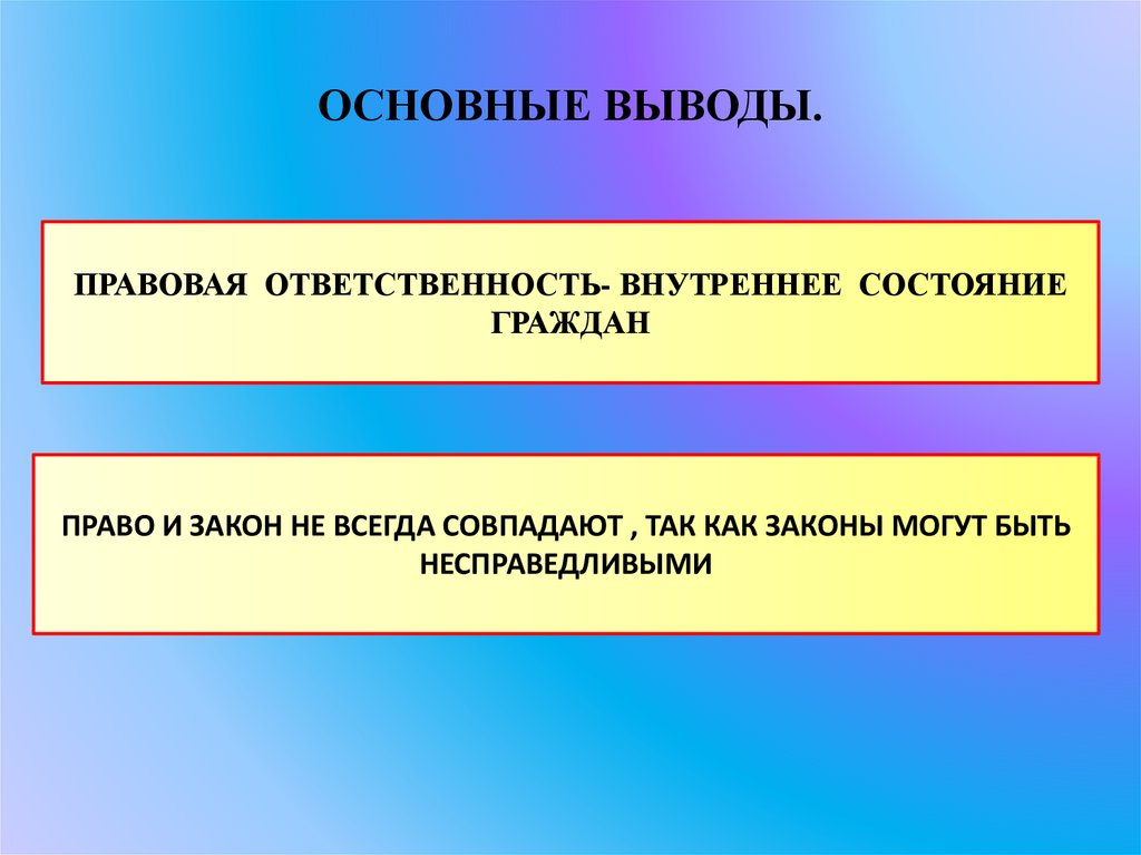 Можно сделать вывод что правовой