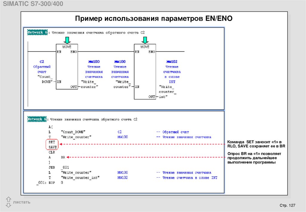 Пример использования параметров EN/ENO