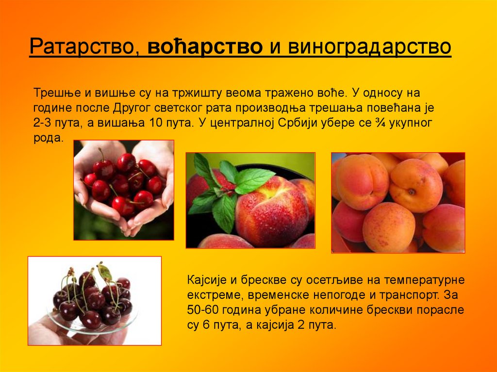 Ратарство, воћарство и виноградарство