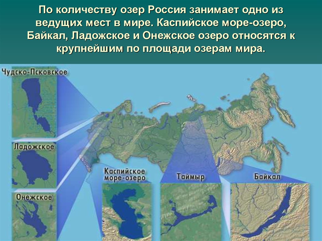 В какой части россии находятся озера