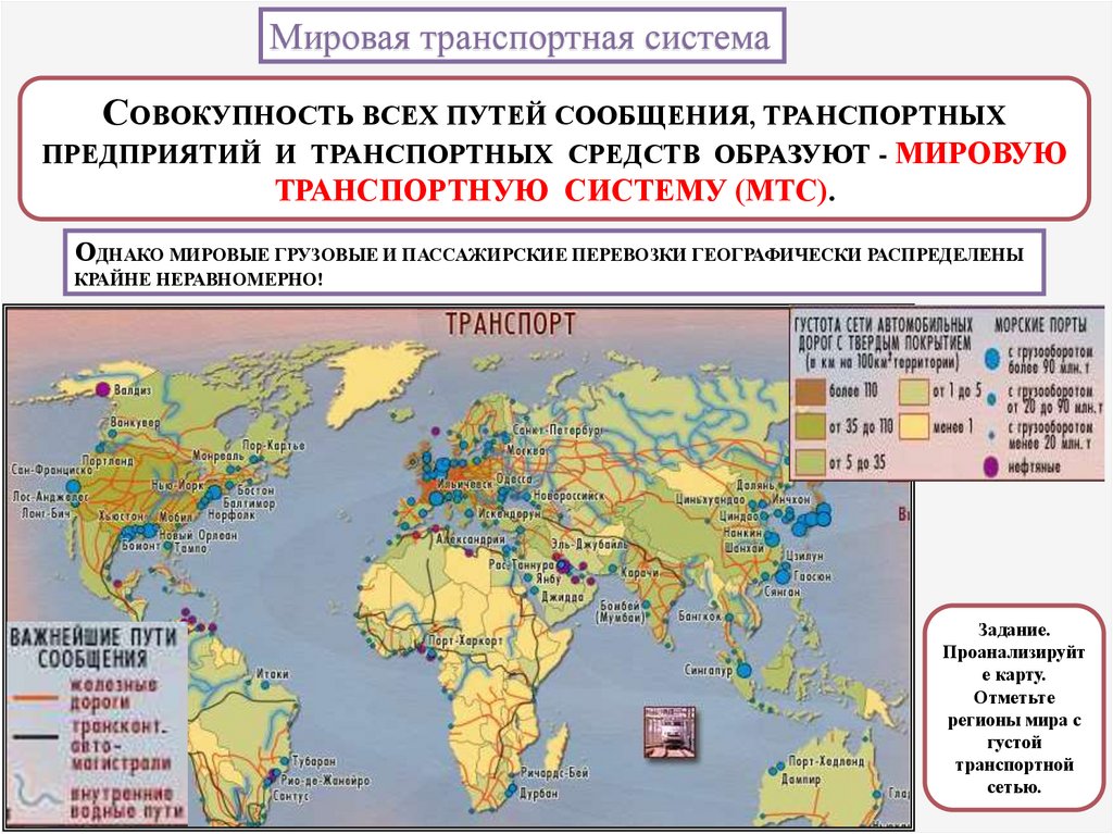 Карта мира мировой транспорт