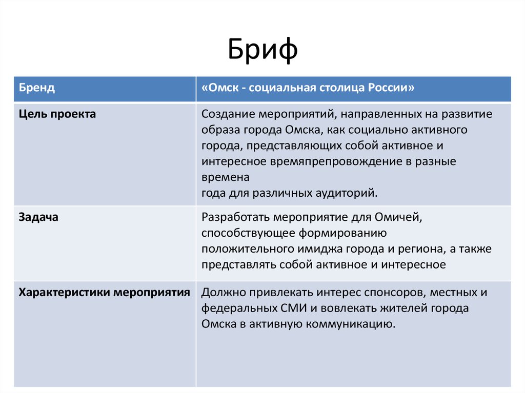 Бриф по проекту