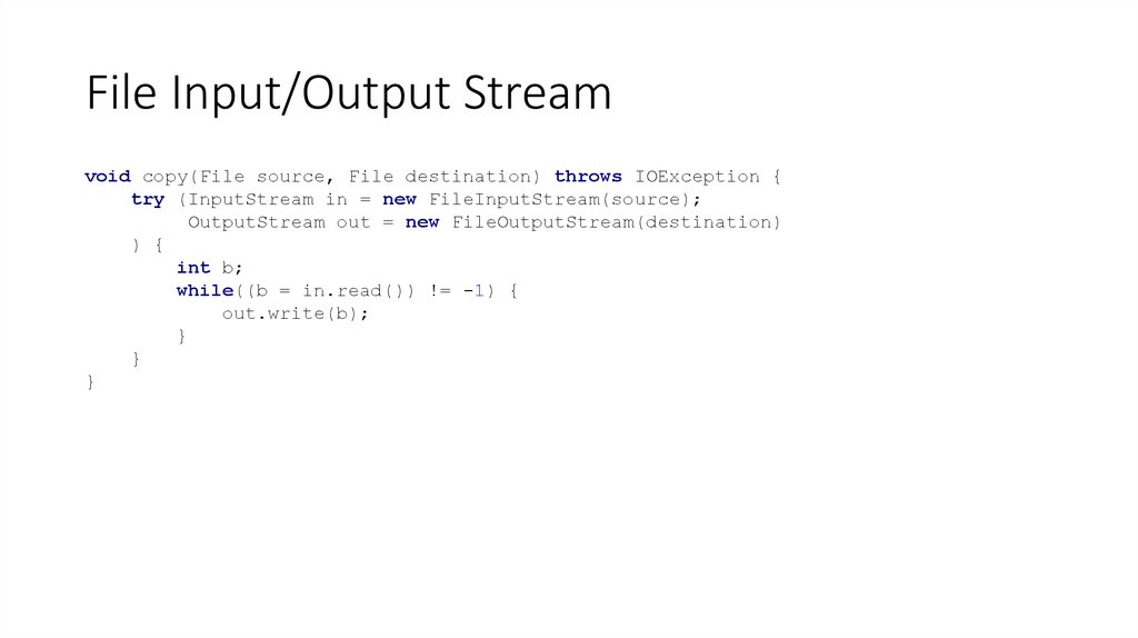 File Input/Output Stream