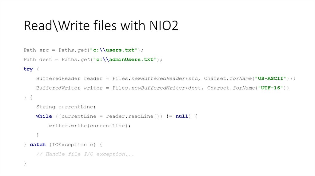 Read\Write files with NIO2