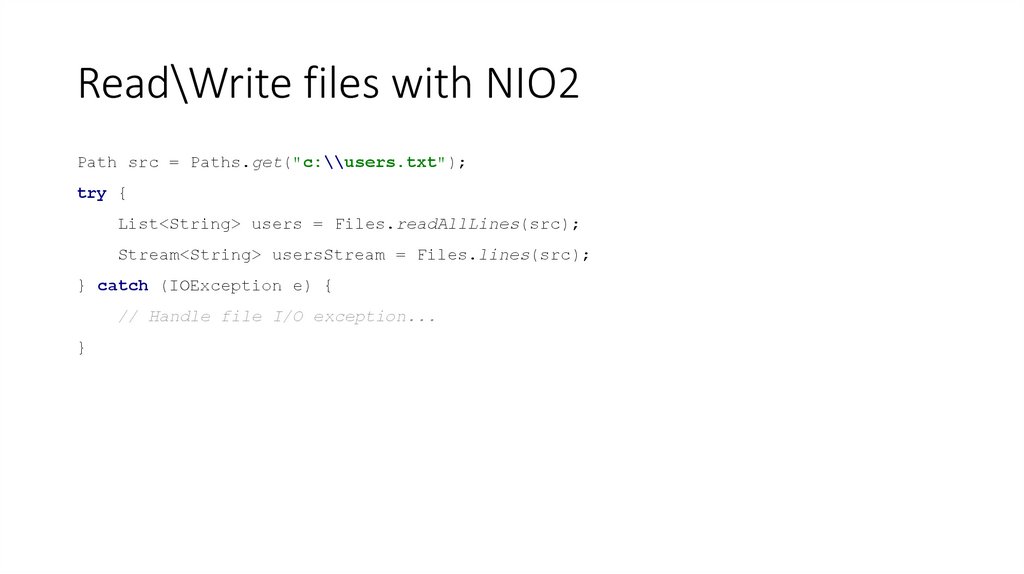 Read\Write files with NIO2