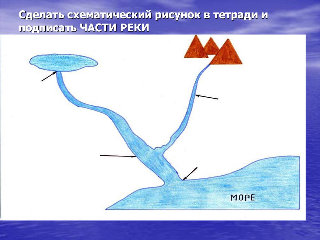 Нарисовать схему реки