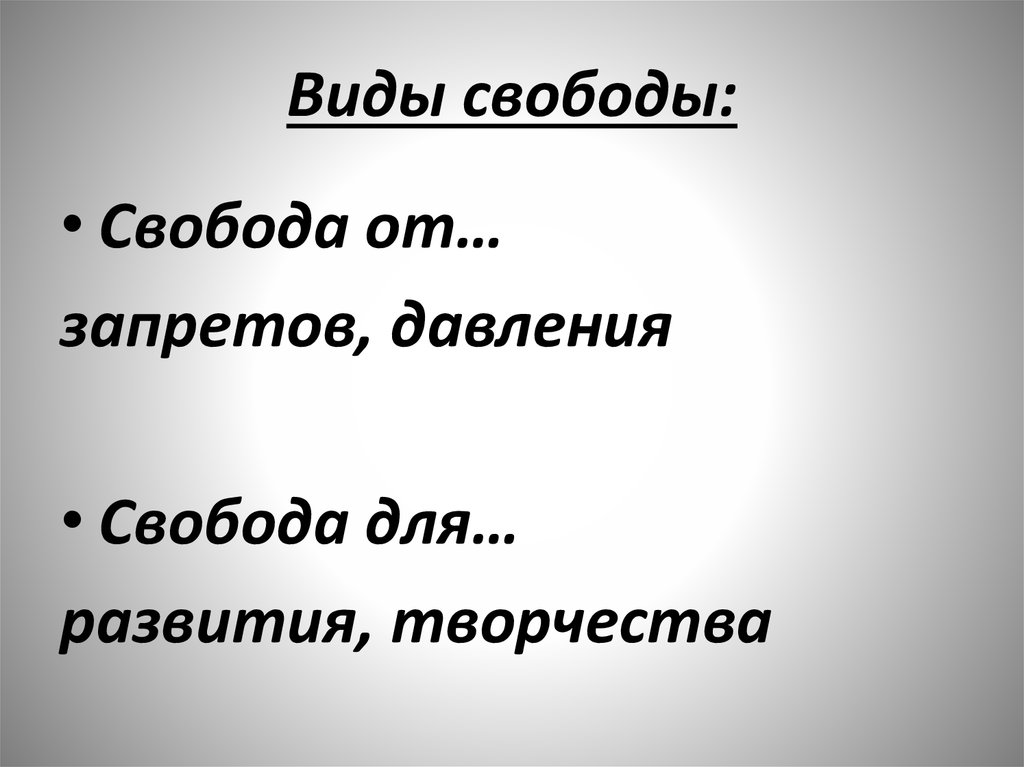 Виды свободы