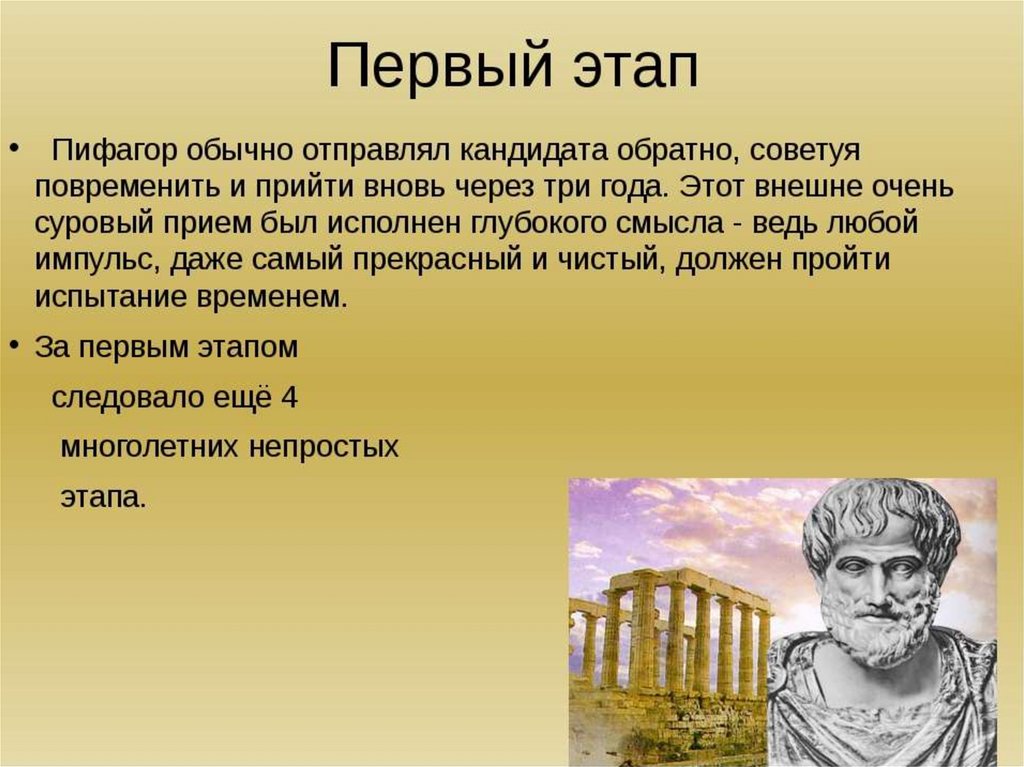 Первое появление. Этап по Пифагору-Гиппократу.