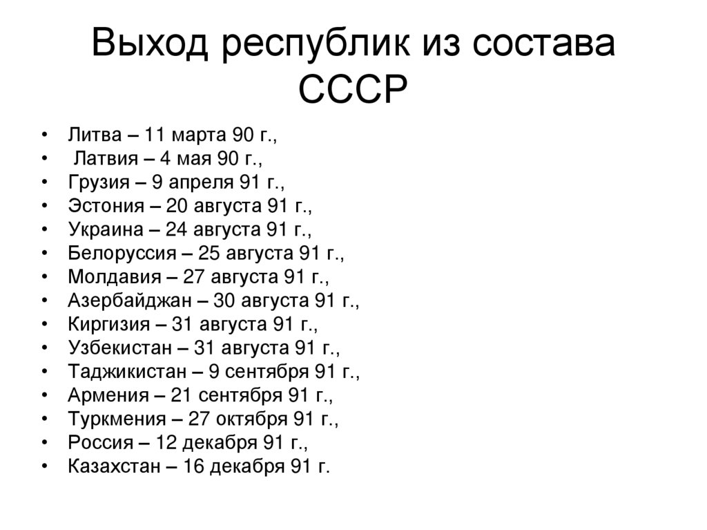 Состав ссср республики карта