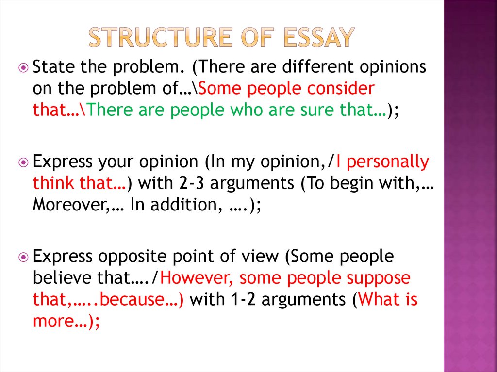 what does structure essay mean