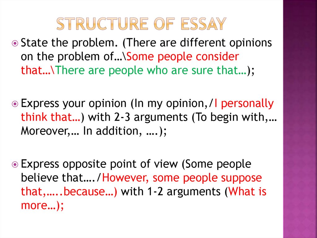 presentation on essay structure