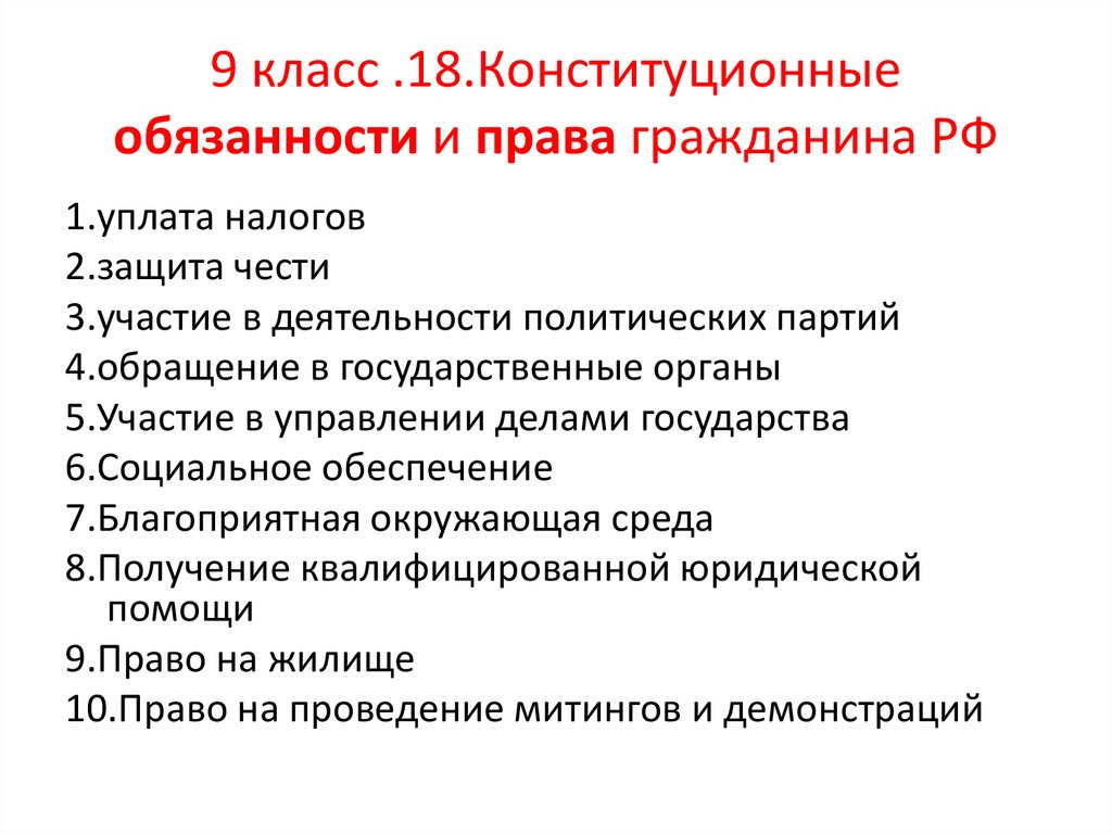 План воинская обязанность как одна из конституционных обязанностей