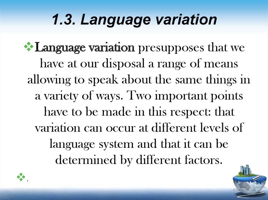 1.3. Language variation