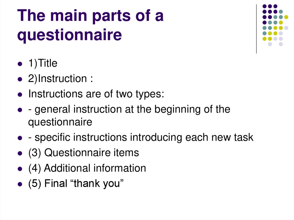 types of questionnaire in thesis
