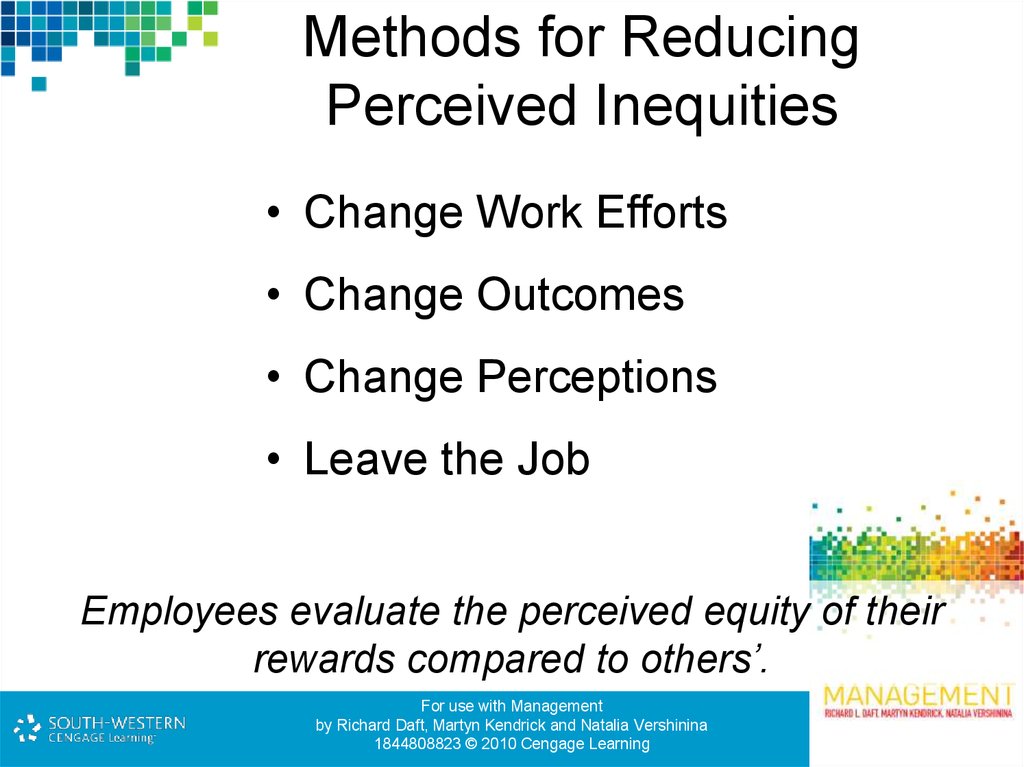 Methods for Reducing Perceived Inequities