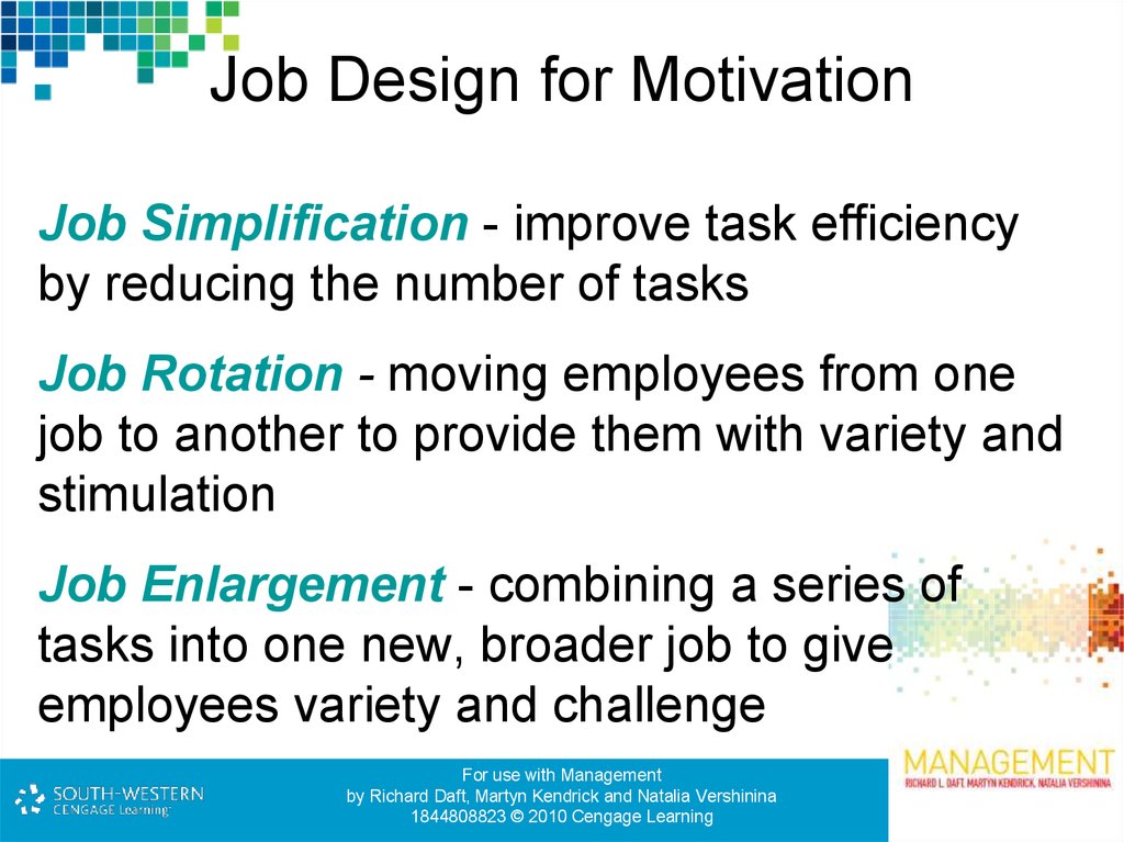 Job Design for Motivation