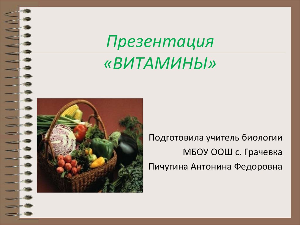 Витамины презентация