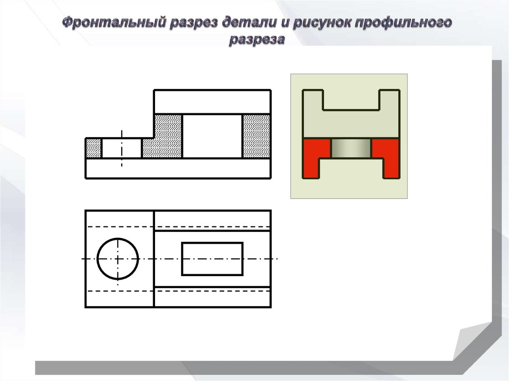 Сайт разреза. Фронтальный разрез на чертеже. Фронтальные и профильные разрезы чертеж. Фронтальный разрез делали. Фронтальный разрез детали.