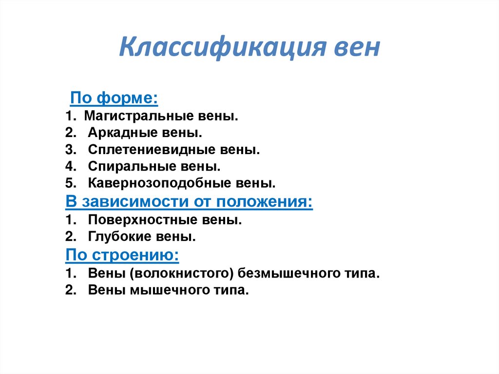 Типа вена. Вены классификация анатомия. Классификация Вена. Классификация вен мышечного типа. Строение и классификация вен.