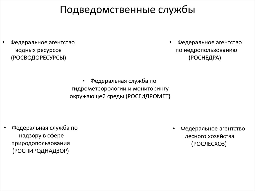 Правительство подведомственные организации. Министерство природных ресурсов РФ службы и агентства. Подведомственные службы. Министерство природных ресурсов и экологии структура. Подведомственные службы и агентства.