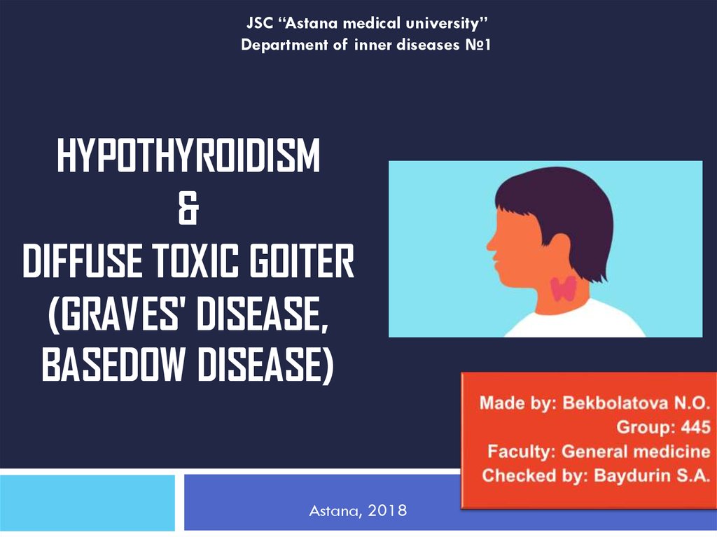 hypothyroidism & Diffuse toxic goiter (Graves' disease, Basedow disease)