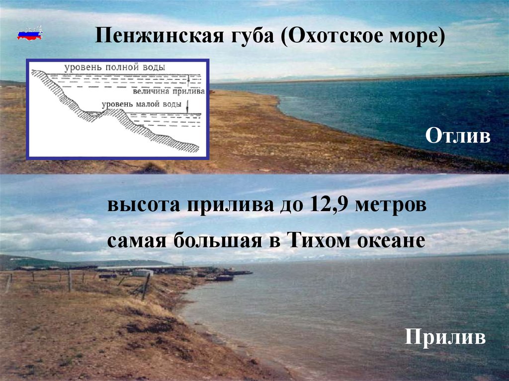 Сколько метров море. Приливы в Пенжинской губе Охотского моря. Пенжинская губа приливы и отливы. Приливы и отливы в Охотском море. Высота прилива.