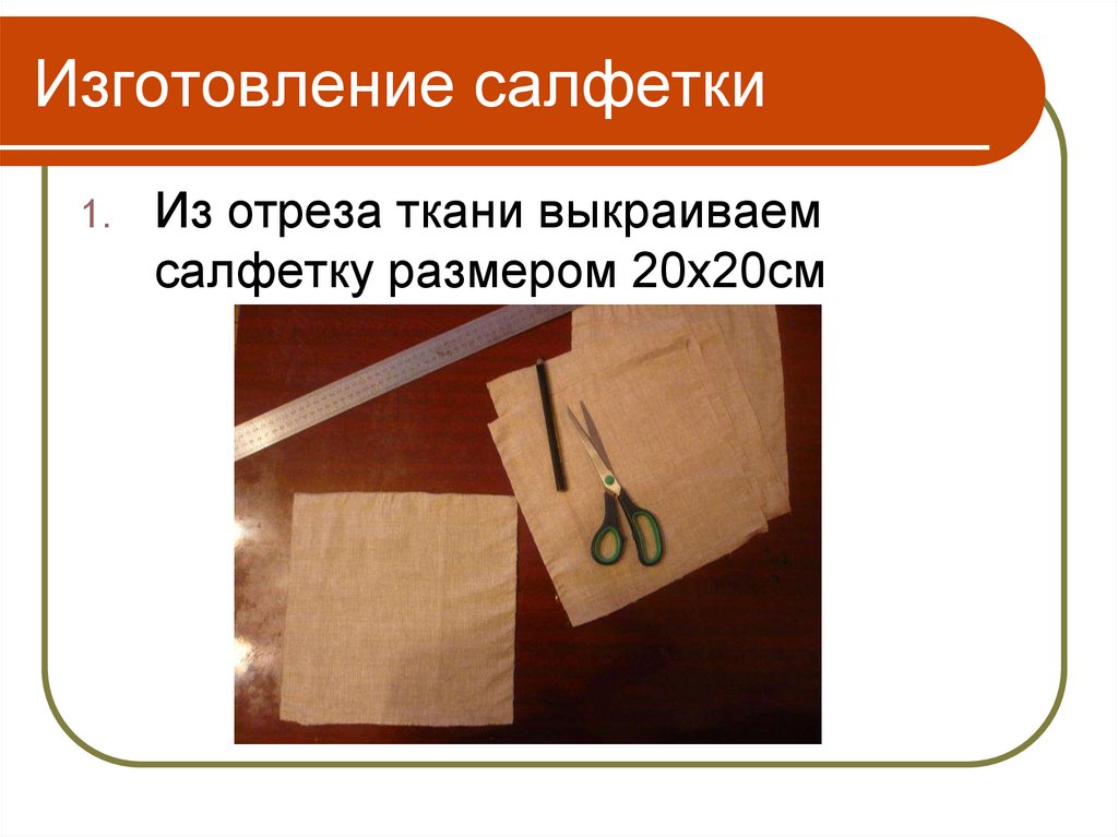 Урок изготовление. План по изготовлению салфетки. Изготовление салфетки из салфетки. Последовательность изготовления салфеток. Технология изготовления салфетки из ткани.