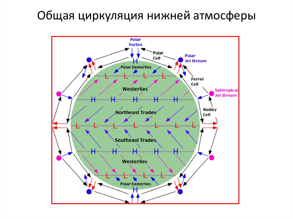 Карта общей циркуляции атмосферы