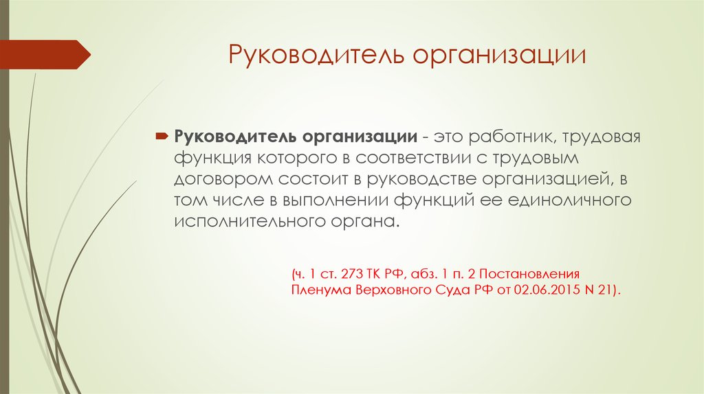 Организация руководит